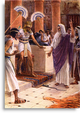 Moses before Pharaoh with snake